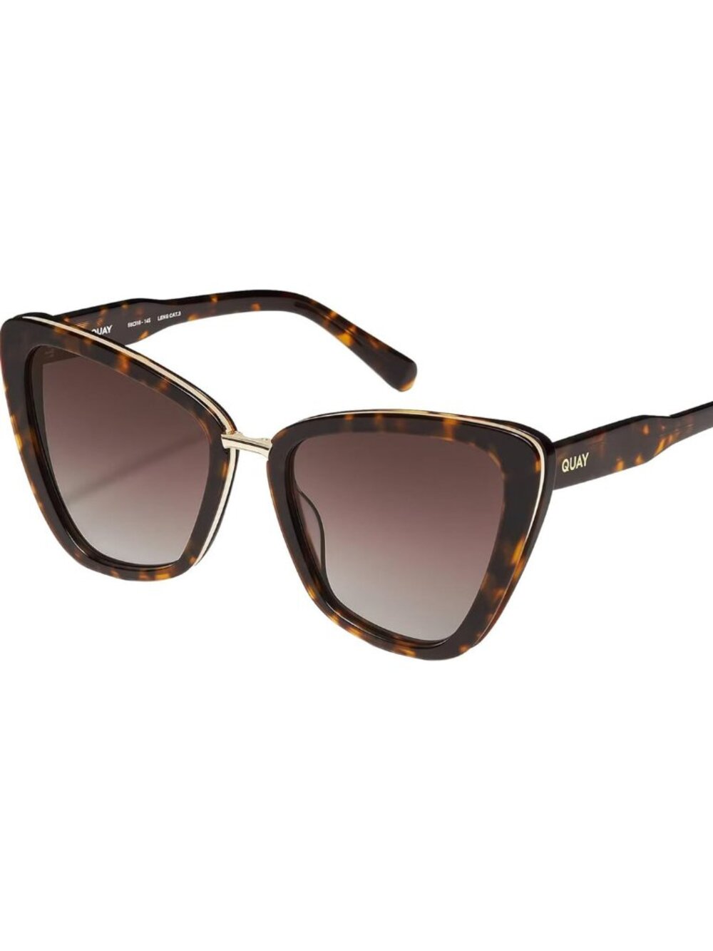 QUAY Australia All Talk Women's Cat Eye Sunglasses in Brown Tortoise/Brown 58 mm